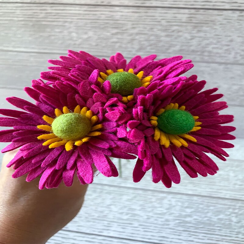 Vibrant Colorful Felt Daisy, Reusable Felt Flower, Eco Friendly Daisy Flower, Felt Flower Decor, Home Decor, Birthday, Anniversary Gift
